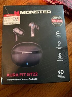 Aura Fit GT22 True Wireless Earbuds — Black